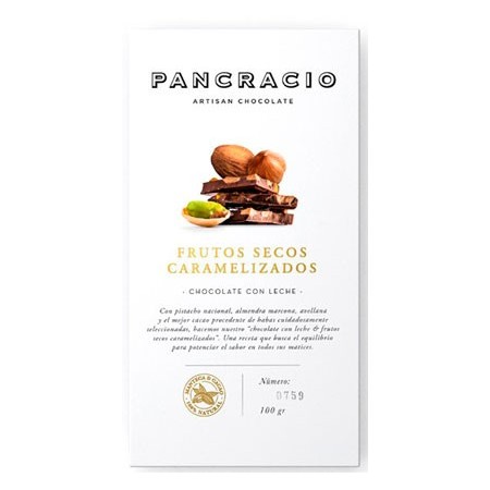 Chocolate PANCRACIO Con Leche y Frutos Secos Caramelizados 100 grs