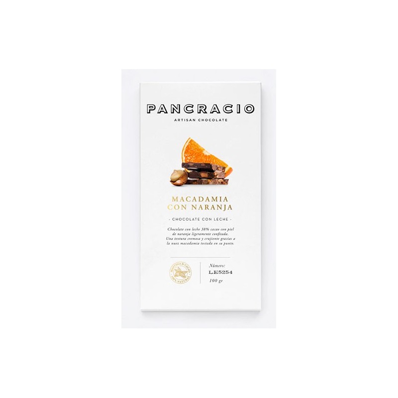 Chocolate PANCRACIO almedra con Naranja 100 grs