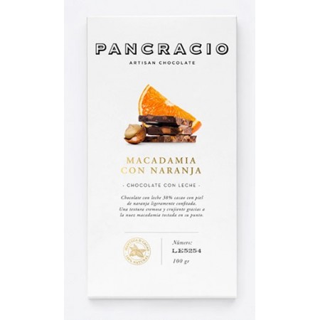 Chocolate PANCRACIO almedra con Naranja 100 grs
