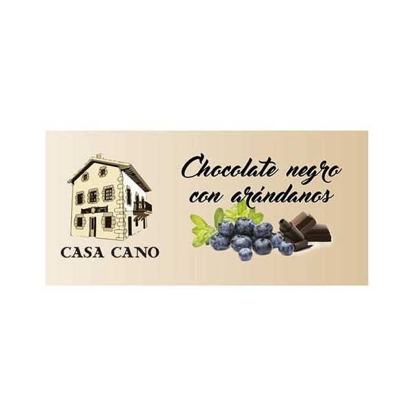 Chocolate Negro Artesano Sabor Arandanos Casa Cano 125 grs