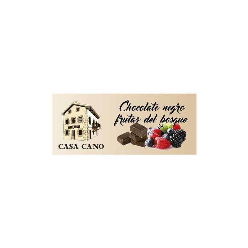 Chocolate Negro Artesano sabor frutas del Bosque Casa Cano 125 grs